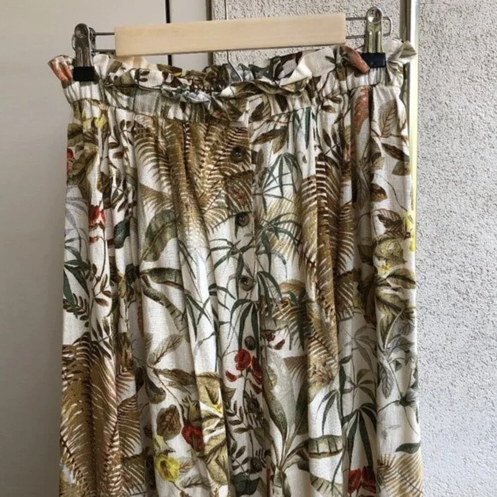 H&M Linen Skirt-Floral-S + 2 OUTFIT OPTIONS - Picture 4 of 8